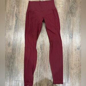 High-Waisted Lululemon Burgundy Leggings